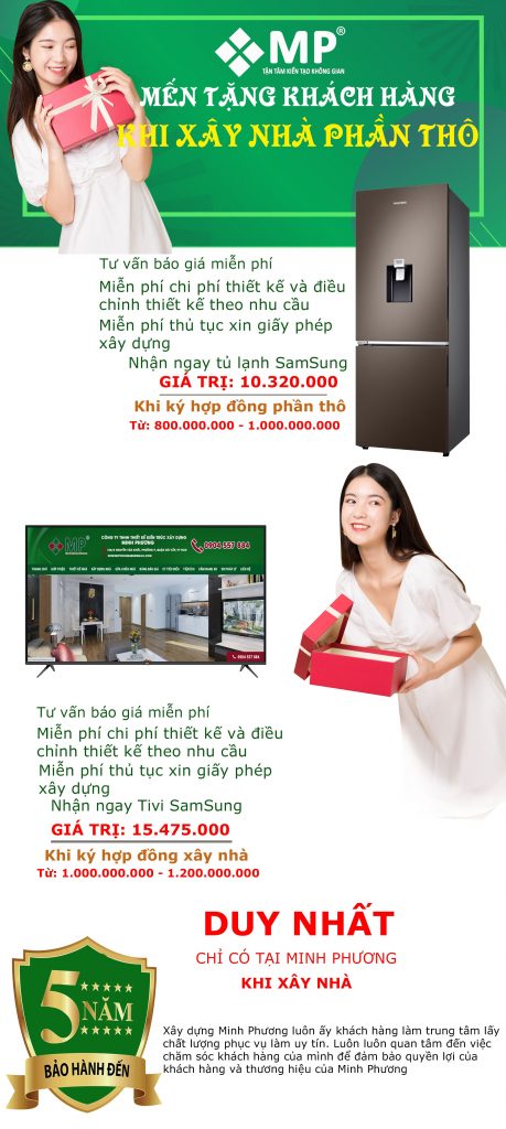 khuyến mãi khi xây dựng nhà tại minh phương