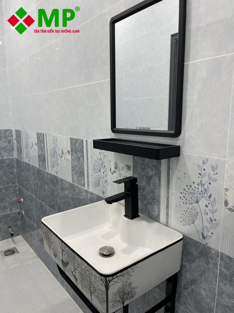 bồn rửa tay hiện đại với thiết kế vòi nóng lạnh