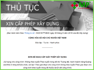 GIẤY PHÉP SỬA NHÀ 2024 – XÂY DỰNG MINH PHƯƠNG