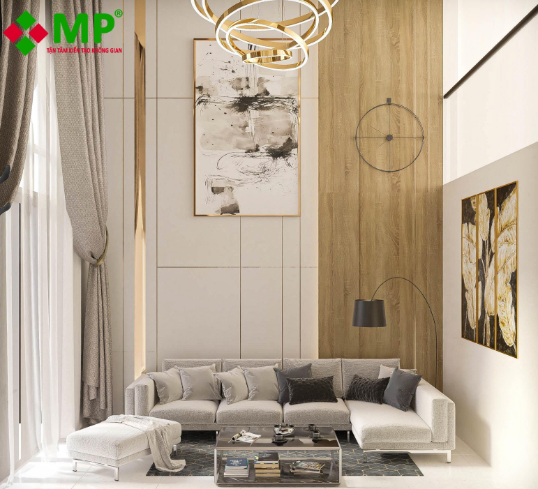 Nền trắng tinh của bức tường giúp tạo điểm nhấn cho các vật dụng nội thất