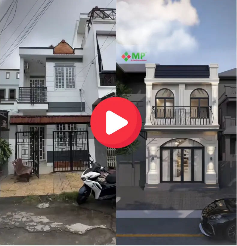 Video cải tạo nhà phố TikTok công ty xây dựng Minh Phương