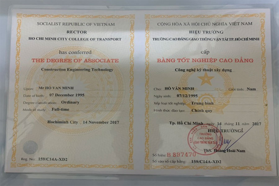 Giới thiệu về xây dựng Minh Phương 13 Bằng cấp và chứng chỉ của đội ngũ Xây dựng Minh Phương 5