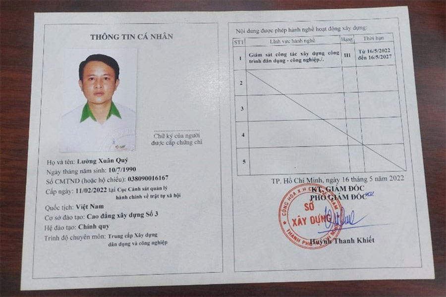 Giới thiệu về xây dựng Minh Phương 11 Bằng cấp và chứng chỉ của đội ngũ Xây dựng Minh Phương 3