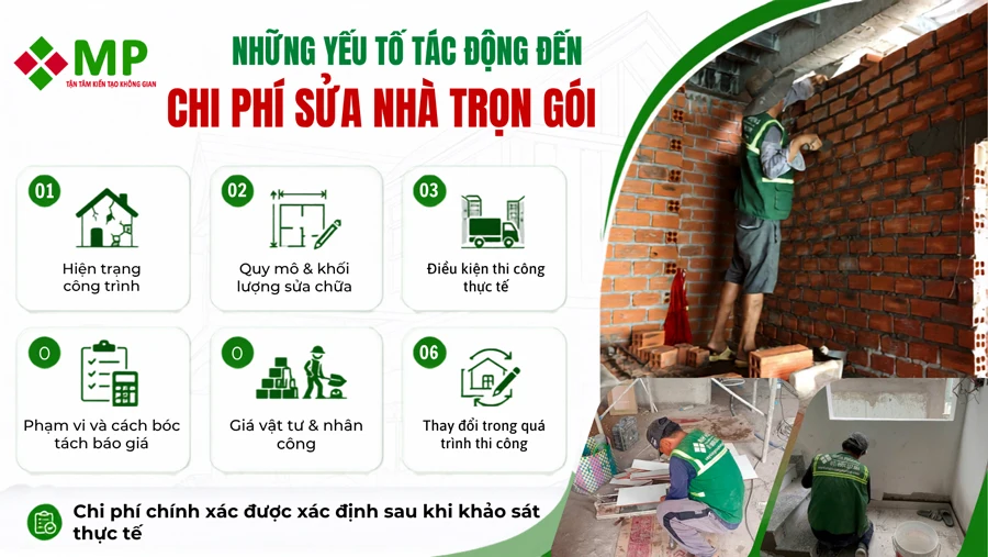 Những yếu tố tác động đến chi phí sửa nhà trọn gói mà gia chủ cần biết