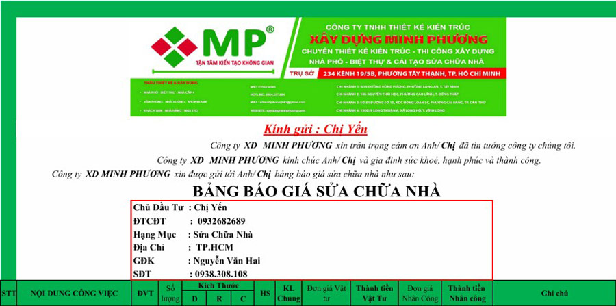 Công Ty Sửa Chữa Nhà Quận Gò Vấp Uy Tín, Giá Tốt Tại HCM 17 Báo giá chi tiết, không chung chung
