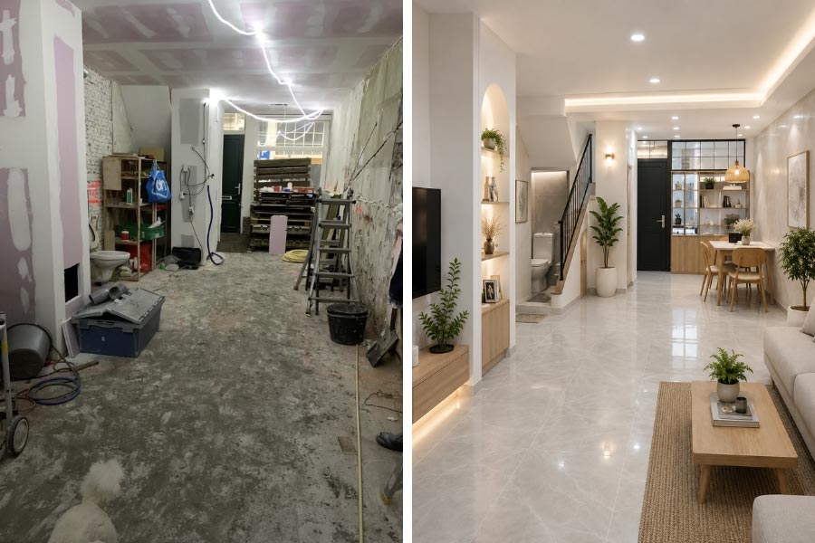Cải tạo, bố trí lại công năng sửa chữa nhà cần thơ