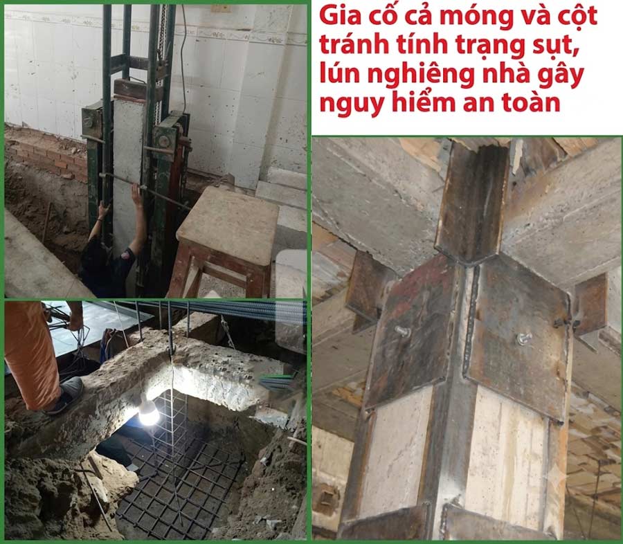 KINH NGHIỆM CẢI TẠO NÂNG TẦNG NHÀ CHẮC CHẮN, VỮNG CHÃI 3 Cải tạo nâng tầng phải gia cố cả cột và móng nhà