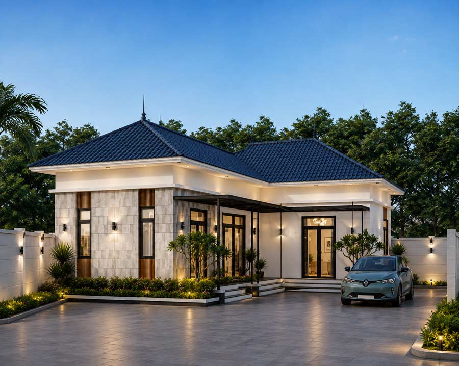 CẢI TẠO NHÀ CẤP 4 CHỮ L ĐẸP, TỐI ƯU & TIẾT KIỆM CHI PHÍ 11 Mẫu cải tạo nhà cấp 4 chữ L mái Nhật