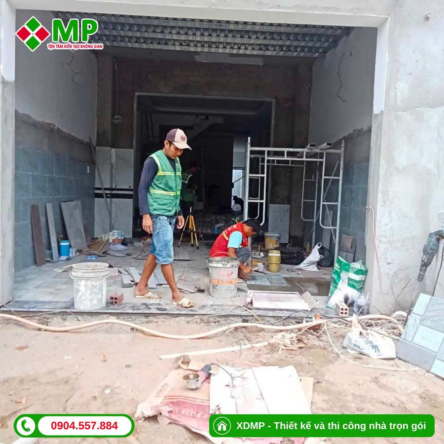 đơn giá lát gạch men nhà 2 tầng cũ