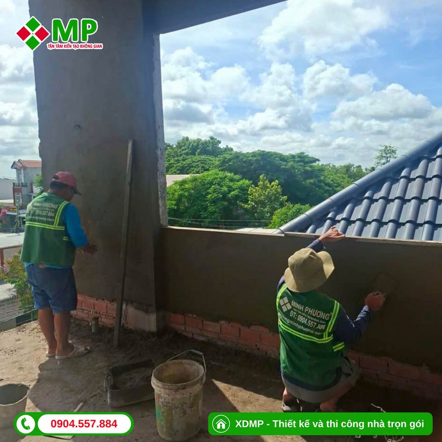 Bảng giá xây tường và trát tường nhà 2 tầng