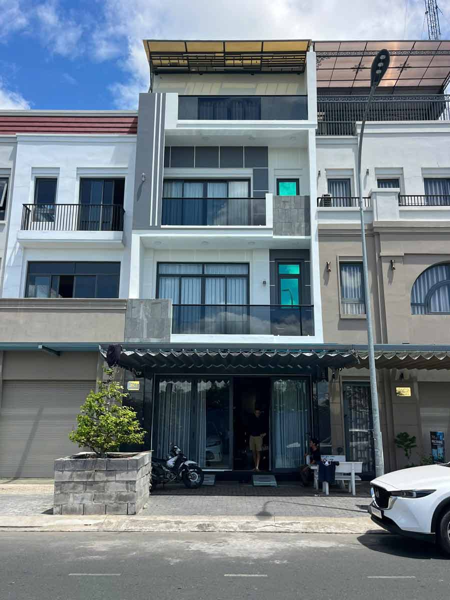 Phối cảnh nhà phố 4 tầng hiện đại 6x15m tại An Giang 