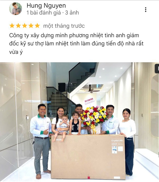 nhận xét của khách hàng về xây dựng Minh Phương