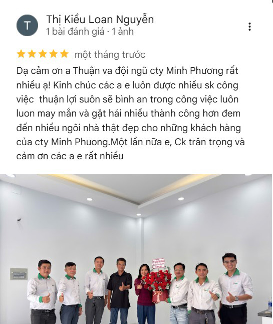 nhận xét của khách hàng về xây dựng Minh Phương