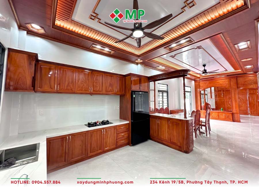 BÀN GIAO BIỆT THỰ 2 TẦNG TÂN CỔ ĐIỂN 7X17M ĐỒNG THÁP - BG07 7 phòng bếp căn biệt thự 2 tầng tân cổ điển 7x17m