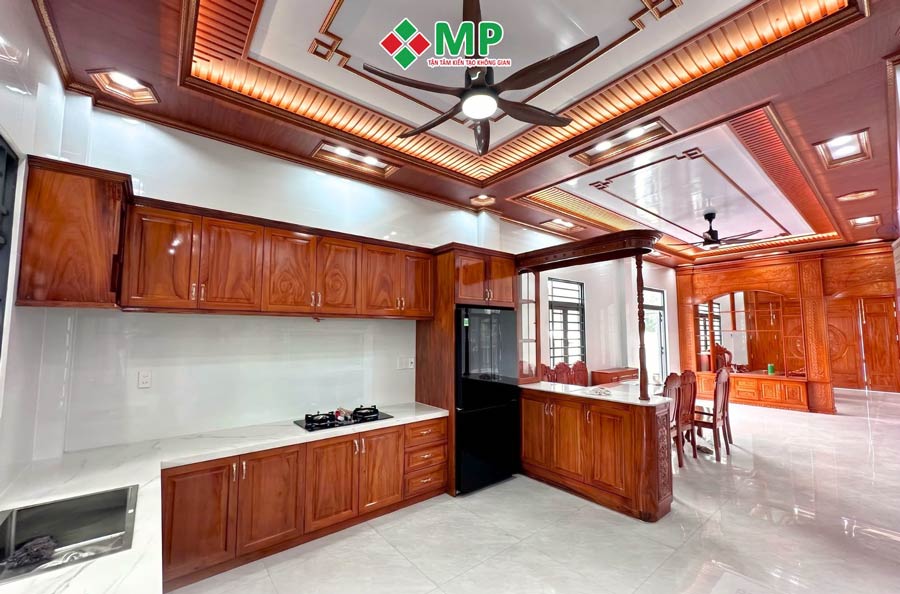 BÀN GIAO BIỆT THỰ 2 TẦNG TÂN CỔ ĐIỂN 7X17M ĐỒNG THÁP - BG07 8 phòng bếp căn biệt thự 2 tầng tân cổ điển 7x17m