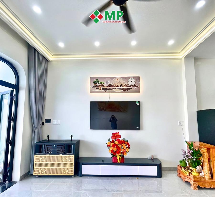 BÀN GIAO NHÀ PHỐ 2 TẦNG HIỆN ĐẠI 4.5X14M TẠI TÂY NINH - BG05 5 phòng khách nhà phố 2 tầng hiện đại 4,5x14m