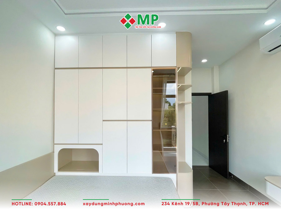 BÀN GIAO NHÀ PHỐ 3 TẦNG CẦN GIUỘC TÂY NINH HIỆN ĐẠI - BG1 13 Phòng ngủ căn nhà phố 3 tầng Cần Giuộc Tây Ninh