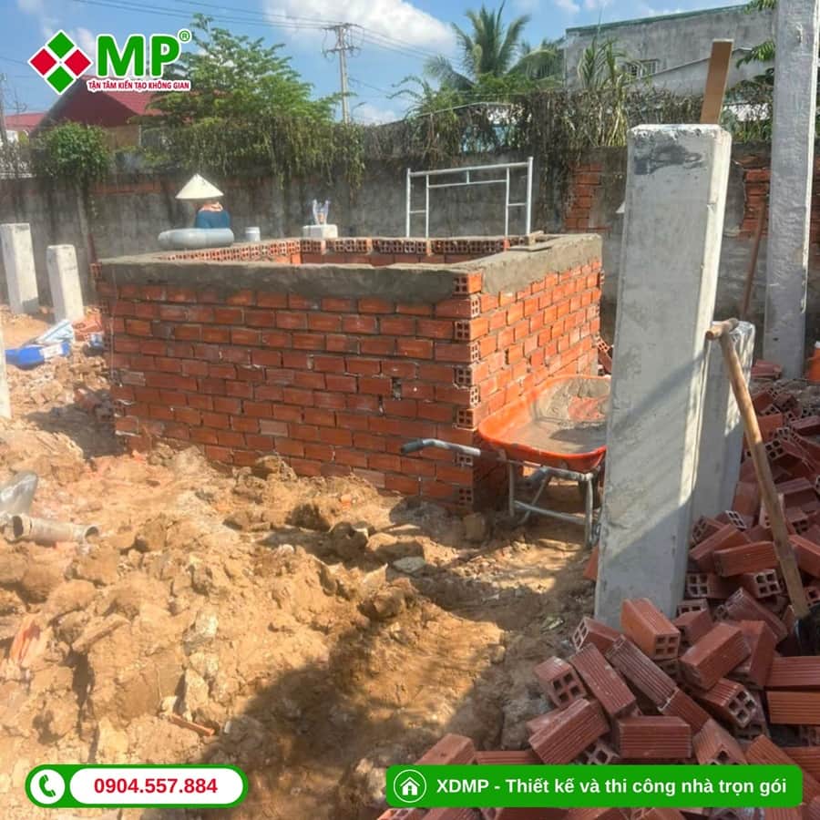 TIẾN ĐỘ BIỆT THỰ 2 TẦNG TÂN CỔ ĐIỂN TẠI TIỀN GIANG - TC06 4 Giai đoạn thi công phần móng và hầm (3)