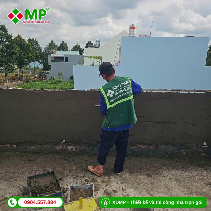 DỰ ÁN NHÀ 1 TRỆT 2 LẦU SÂN THƯỢNG TẠI CẦN THƠ - TC2 9 Tô tường và trát xử lý bề mặt (06/06/2026)