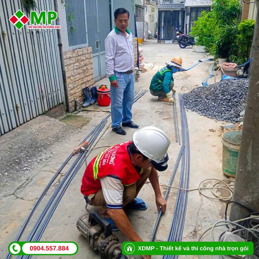 NHẬT KÝ THI CÔNG NHÀ PHỐ 4 TẦNG HIỆN ĐẠI TẠI HCM – TC05 7 Giai đoạn thi công phần móng thi công nhà 4 tầng hiện đại hcm