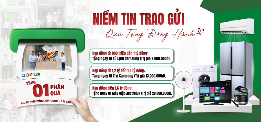 Xây Nhà Trọn Gói Tây Ninh - Kinh Nghiệm & Báo Giá Chi Tiết 20 Chương trình quà tặng dành cho khách hàng xây nhà trọn gói