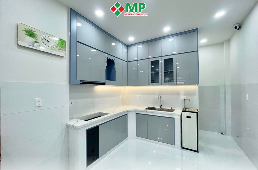 Bàn Giao Nhà Phố 4 Tầng Hiện Đại 3.5x13m Quận 8, HCM - BG17 10 Không gian bếp và phòng ăn nhà phố 4 tầng hiện đại 3,5x13m