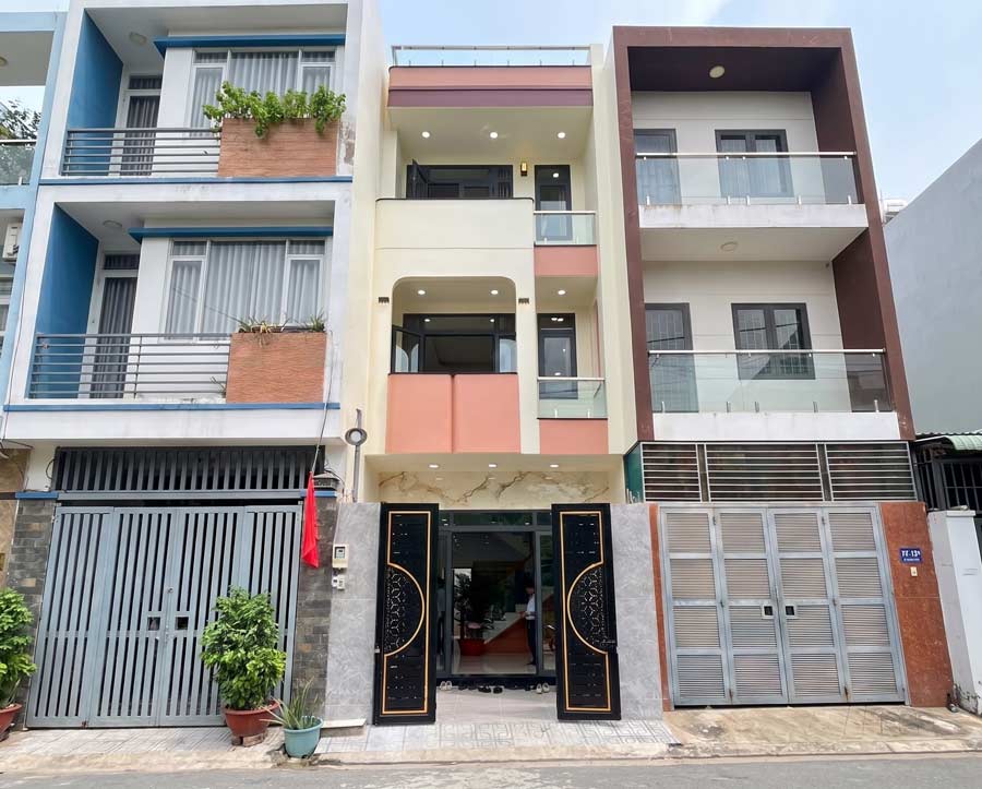 Bàn Giao Nhà Phố 3 Tầng 1 Tum 4x9m Tại Thủ Đức - BG13 3 Mặt tiền thực tế nhà phố 3 tầng 1 tum 4x9m