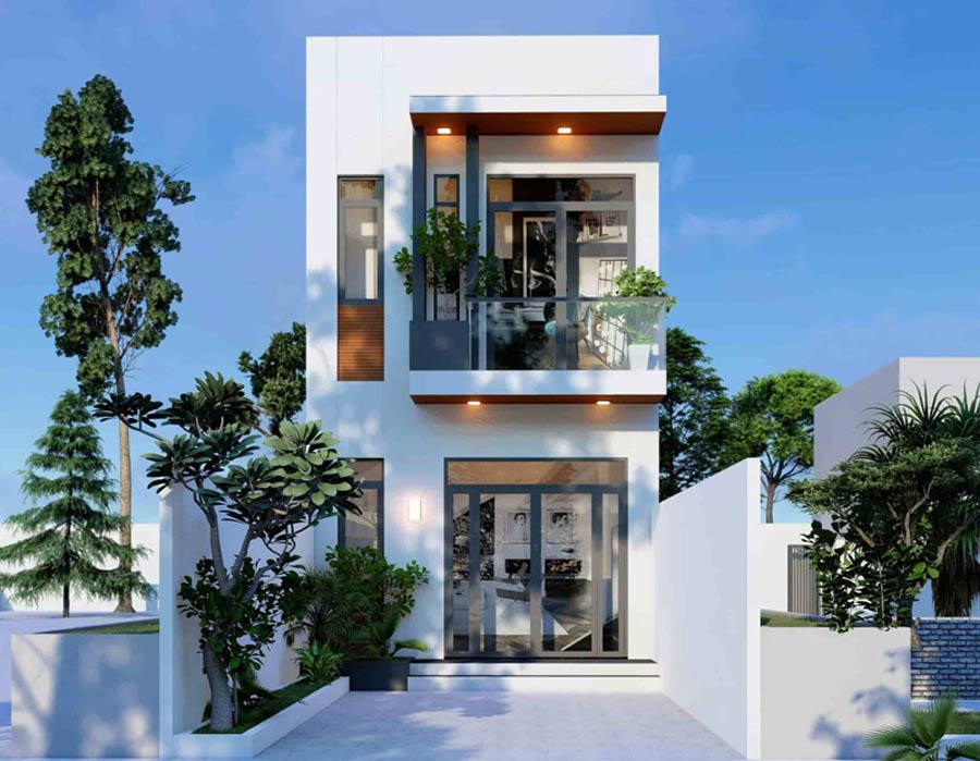 Mẫu nhà 2 tầng 50m2 phong cách hiện đại