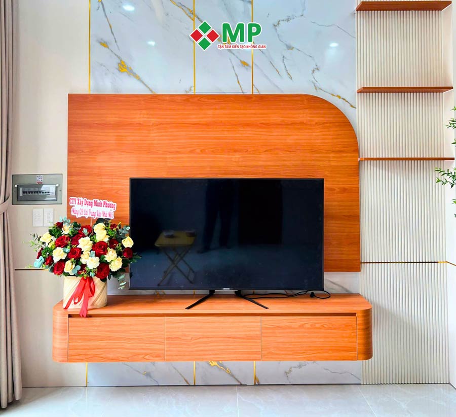 Bàn Giao Nhà Phố 3 Tầng 1 Tum 4x9m Tại Thủ Đức - BG13 6 Không gian phòng khách căn nhà phố 3 tầng 1 tum 4x9m