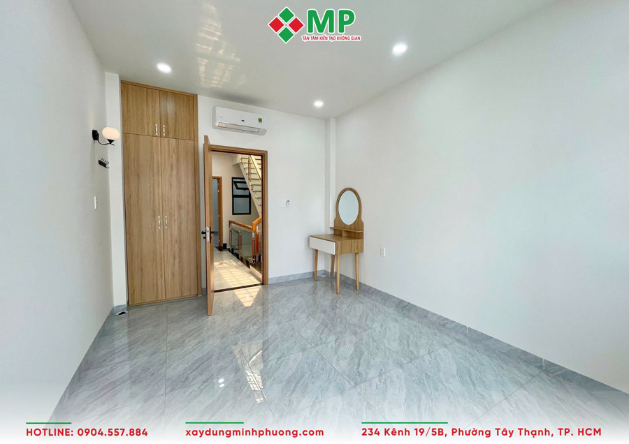 Bàn Giao Nhà Phố 4 Tầng Hiện Đại 3.5x13m Quận 8, HCM - BG17 17 Không gian phòng ngủ nhà phố 4 tầng hiện đại 3,5x13m