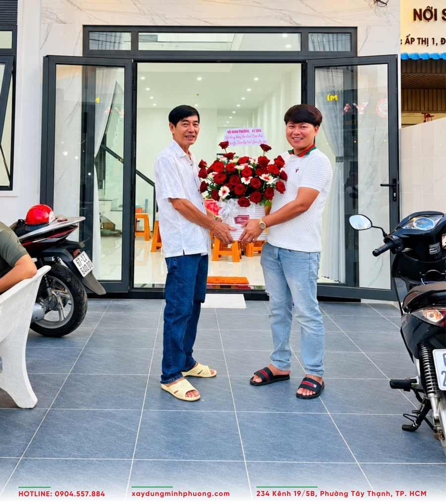 Bàn Giao Nhà Phố Gác Lửng Hiện Đại 5x17m Tại An Giang - BG25 13 Niềm vui ngày bàn giao tổ ấm mới của gia đình anh Kiệt