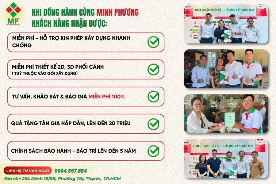 Thiết Kế Thi Công Xây Dựng Nhà Quận 1 Uy Tín, Giá Tốt 17 Cam kết của Minh Phương khi thiết kế thi công xây dựng nhà Quận 1