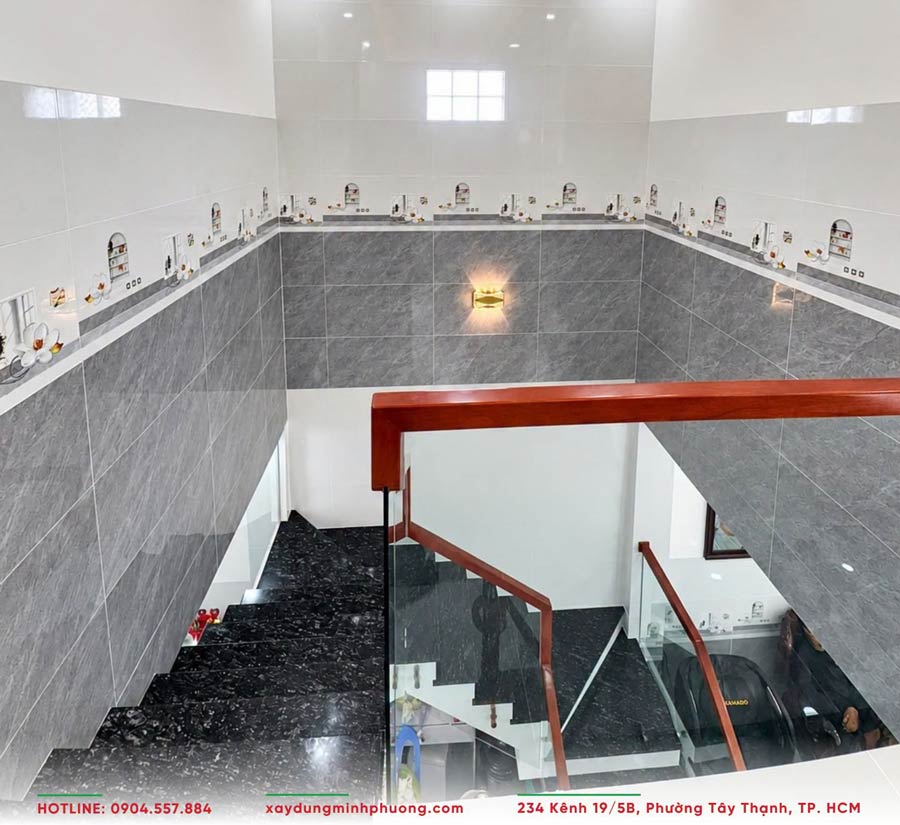 Bàn Giao Nhà Mái Thái Gác Lửng 6x16m Tại Cần Thơ - BG21 14 Cầu thang nhà mái thái gác lửng 6x16m
