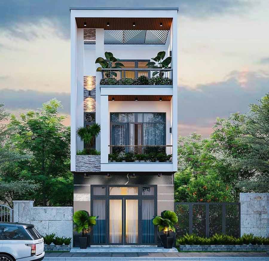 Chi Phí Thiết Kế Xây Dựng Nhà 3 Tầng 60m2 Mới Nhất 2026 3 Xây nhà 3 tầng 60m2 mái bằng hiện đại