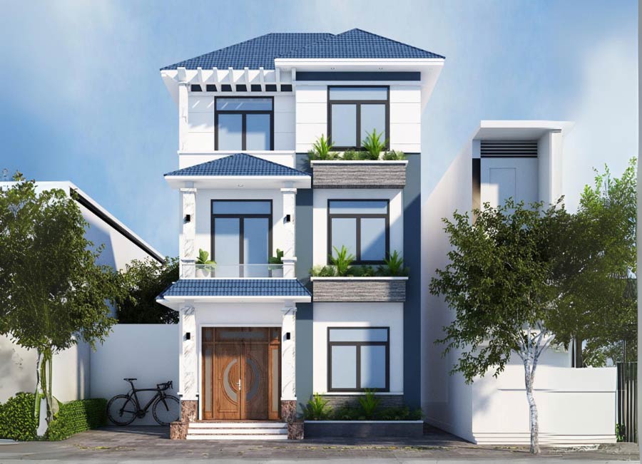 Chi Phí Thiết Kế Xây Dựng Nhà 3 Tầng 60m2 Mới Nhất 2026 7 Xây nhà 3 tầng 60m2 mái Nhật
