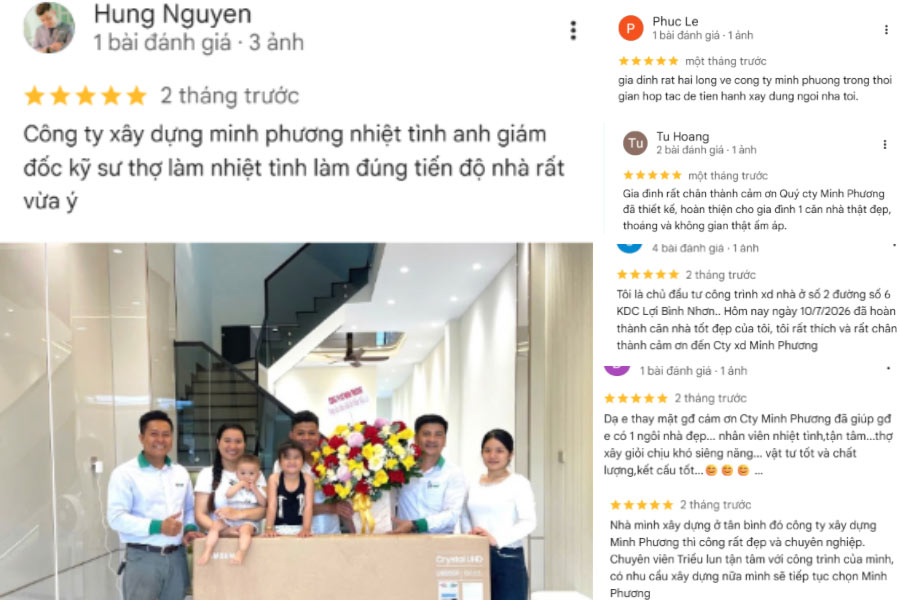 Nhận xét của khách hàng về Xây dựng Minh Phương