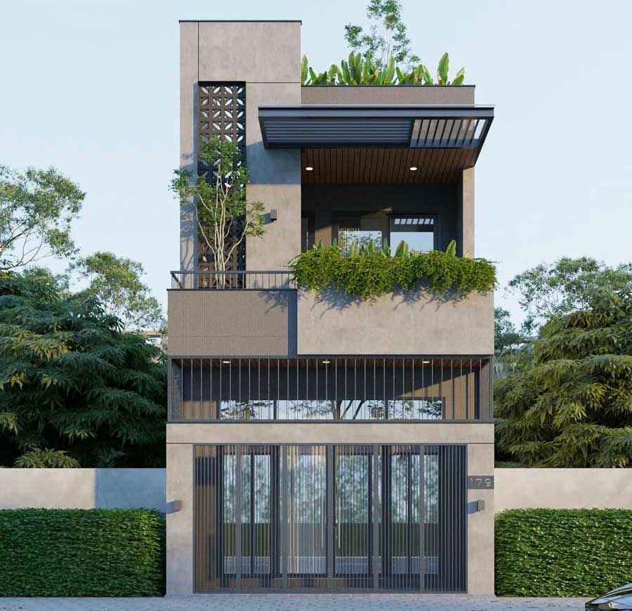 Chi Phí Thiết Kế Xây Dựng Nhà 2 Tầng 90m2 Hết Bao Nhiêu? 5 Phương án 2: Nhà 2 tầng 90m2 móng băng, có sân thượng