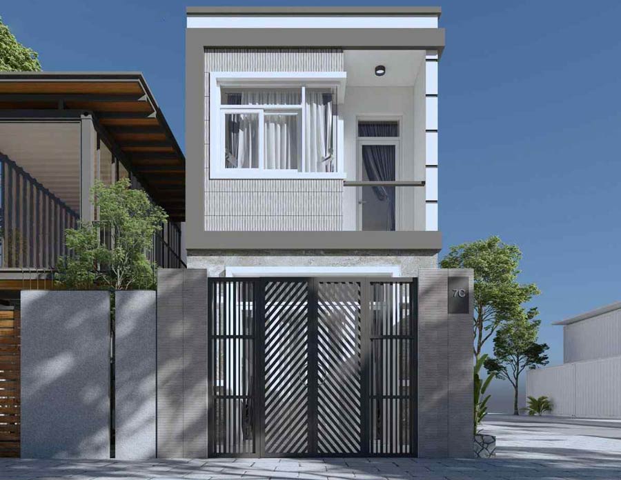 Chi Phí Xây Dựng Nhà Phố 2 Tầng 70m2 Chi Tiết Nhất Hiện Nay 4 Chi phí xây dựng mẫu nhà 2 tầng 70m2 mái bằng