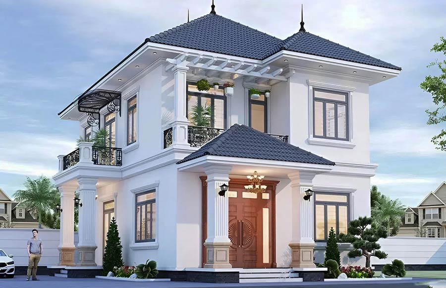 Chi Phí Xây Dựng Nhà Phố 2 Tầng 70m2 Chi Tiết Nhất Hiện Nay 6 Chi phí xây dựng mẫu nhà 2 tầng 70m2 mái Nhật