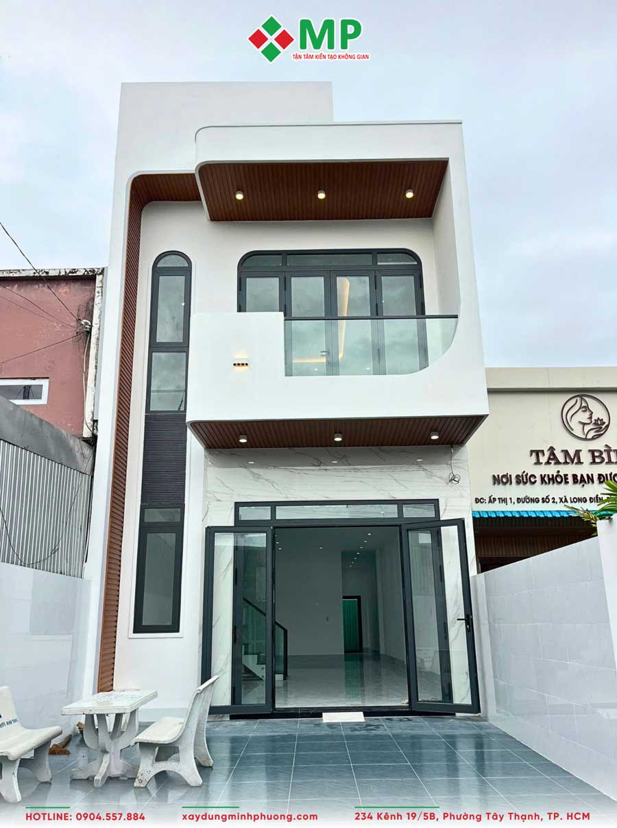 Bàn Giao Nhà Phố Gác Lửng Hiện Đại 5x17m Tại An Giang - BG25 3 Mặt tiền nhà phố gác lửng hiện đại 5x17m