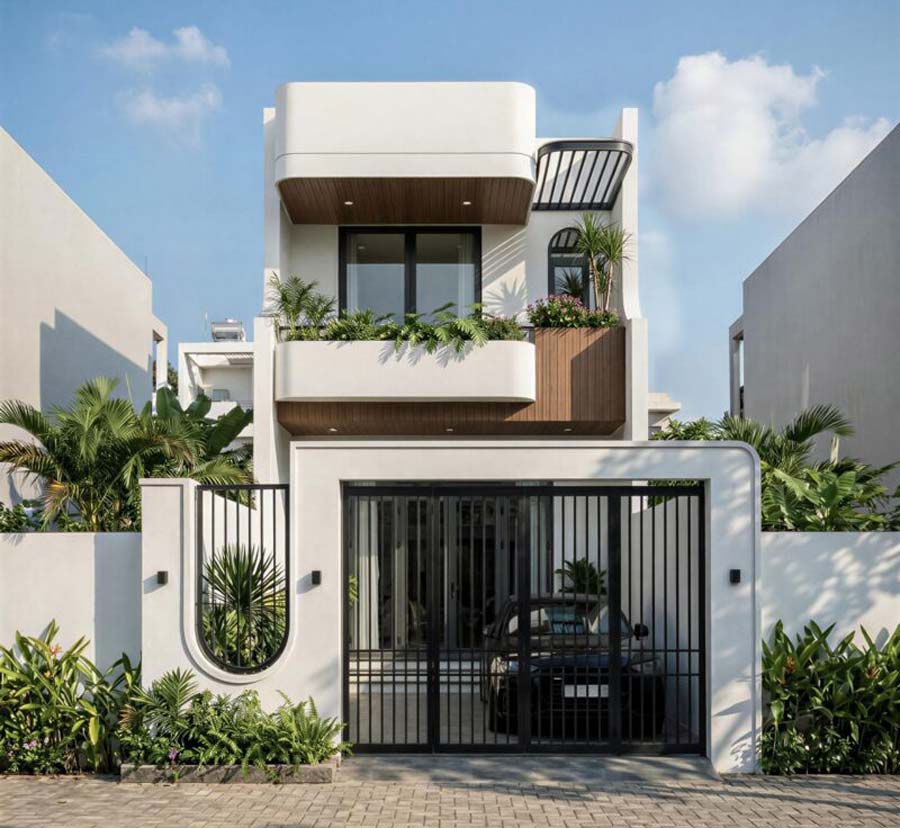 Dự Toán Giá Xây Nhà 2 Tầng 80m2 Đơn Giản, Chính Xác 10 Mẫu nhà 2 tầng 80m2 phong cách hiện đại