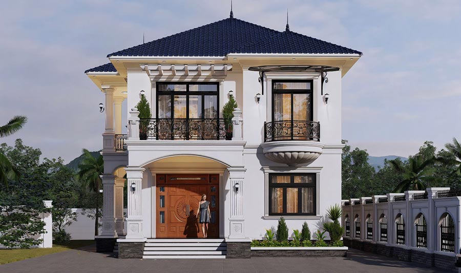 Dự Toán Giá Xây Nhà 2 Tầng 80m2 Đơn Giản, Chính Xác 13 Mẫu nhà 2 tầng 80m2 phong cách tân cổ điển