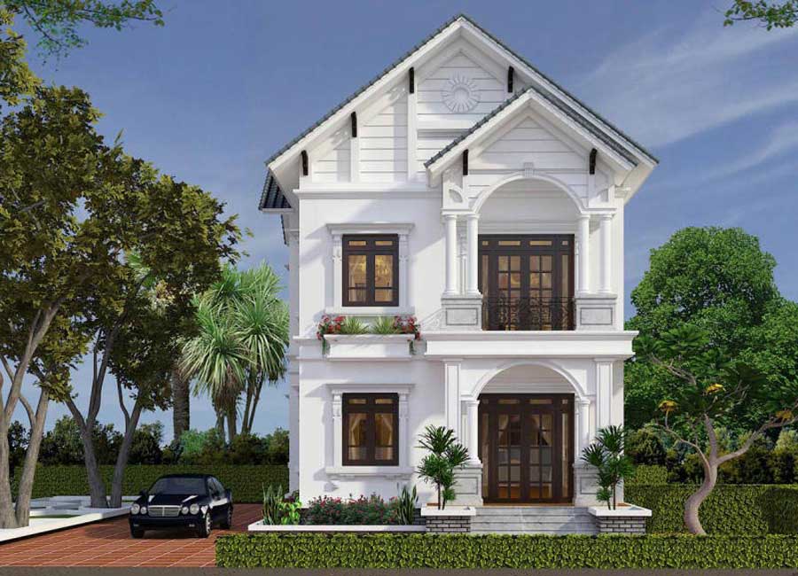 Dự Toán Giá Xây Nhà 2 Tầng 80m2 Đơn Giản, Chính Xác 14 Mẫu nhà 2 tầng 80m2 phong cách tân cổ điển