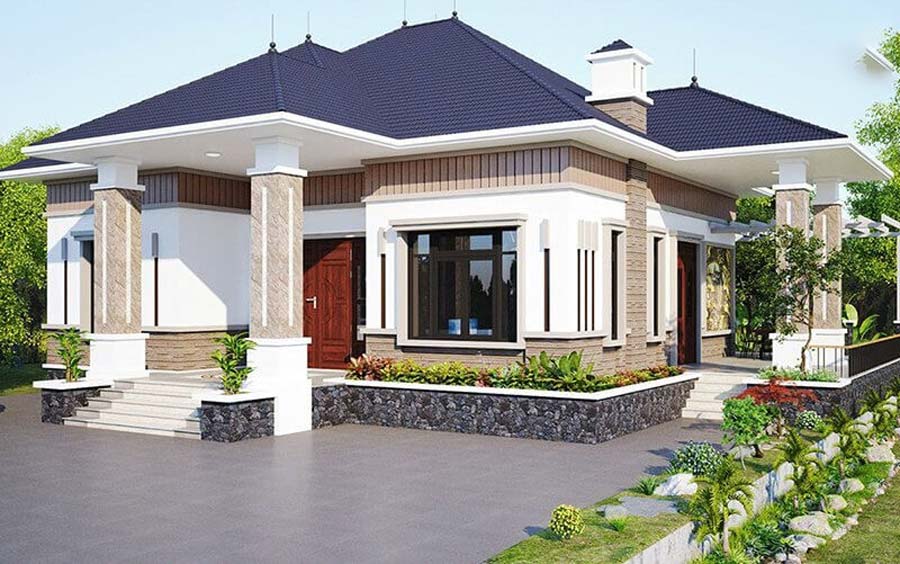 Giá Xây Nhà Cấp 4 Trọn Gói Mới Nhất & Dự Toán Chi Tiết 15 Mẫu nhà cấp 4 mái nhật
