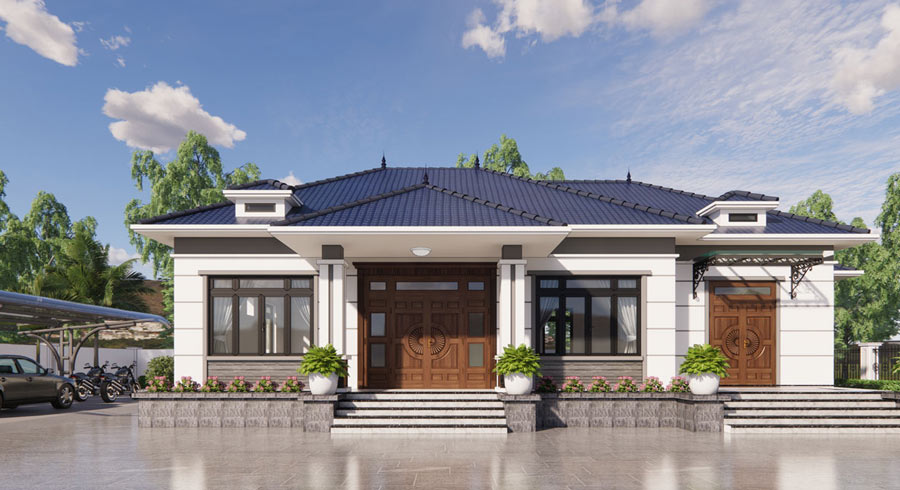 Giá Xây Nhà Cấp 4 Trọn Gói Mới Nhất & Dự Toán Chi Tiết 16 Mẫu nhà cấp 4 mái nhật