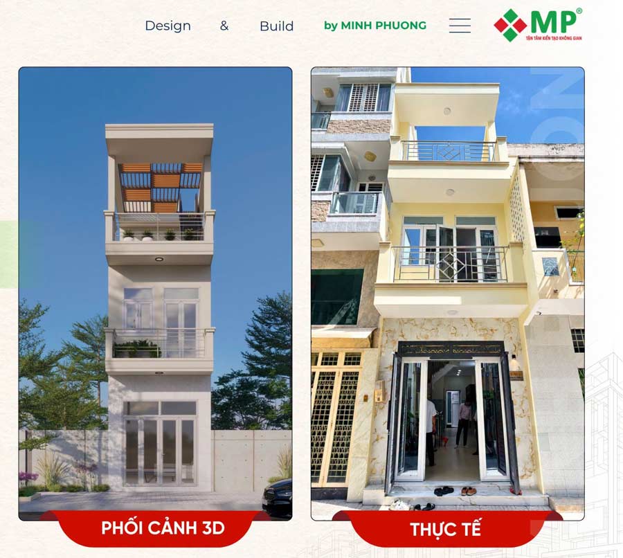 Mặt tiền nhà phố 3x12m 2 tầng 1 tum