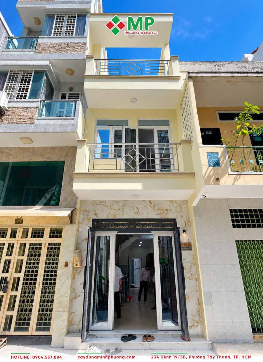 Mặt tiền nhà phố 3x12m 2 tầng 1 tum
