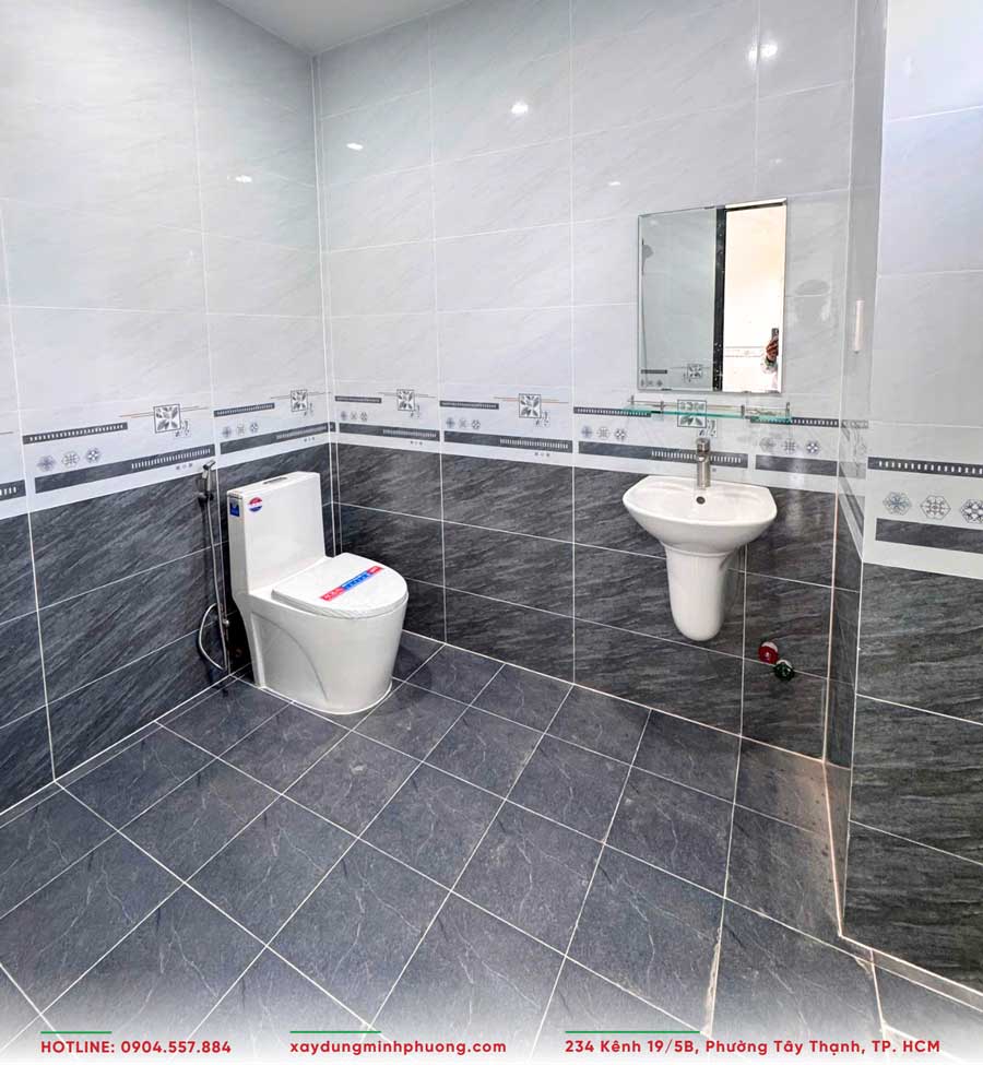 Bàn Giao Nhà Cấp 4 Mái Bằng 7x13m Hiện Đại Cần Thơ - BG24 13 Nhà vệ sinh sạch sẽ, hiện đại và tiện nghi