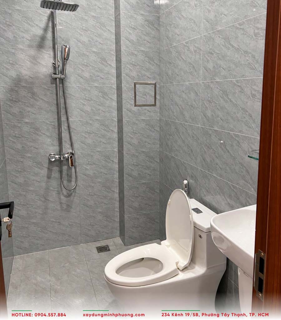 Bàn Giao Nhà Phố 2 Tầng Hiện Đại 3x12m Tân Thới Hiệp -BG27 12 Khu vực nhà vệ sinh căn nhà phố 2 tầng 65m2