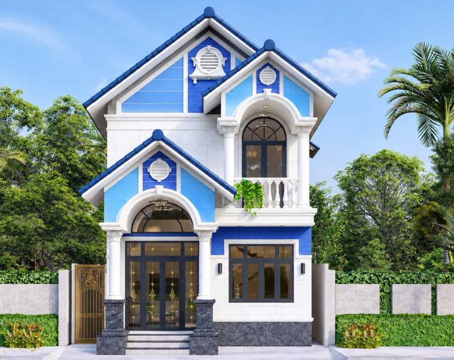 Bàn Giao Nhà Mái Thái Gác Lửng 6x16m Tại Cần Thơ - BG21 2 Phối cảnh nhà mái thái gác lửng 6x16m